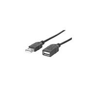Câble USB USB 2.0 USB-A mâle, USB-A femelle 1.00 m noir feuille de blindage, certifié UL, contacts dorés 308519