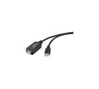 Câble USB USB 2.0 USB-A mâle, USB-A femelle 10.00 m noir actif avec amplification du signal RF-4535084