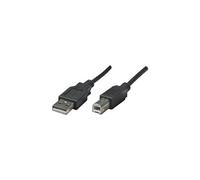 Câble USB USB 2.0 USB-A mâle, USB-B mâle 0.50 m noir feuille de blindage, certifié UL, contacts dorés 374507