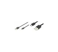 Câble USB USB 2.0 USB-A mâle, USB-C mâle 1.00 m noir flexible, feuille de blindage, blindage par tresse, blindé, blindage double, avec USB