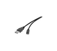 Câble USB USB 2.0 USB-A mâle, USB-Micro-B mâle 0.30 m noir contacts dorés RF-4463076