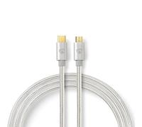 Câble USB | USB 2.0 | USB-C™ mâle | USB Micro-B mâle | 10 W | 480 Mbps | Plaqué or | 2,00 m | Rond | Tressé / Nylon | Aluminium | Boîte avec fenêtre couverte