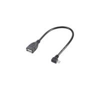 Câble USB USB 2.0 USB-Micro-B mâle, USB-A femelle 0.10 m noir avec fonction OTG, contacts dorés RF-4080777