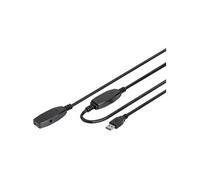 Câble USB USB 3.2 Gen1 (USB 3.0) USB-A mâle, USB-A femelle 10.00 m noir blindé, blindage double DA-73105