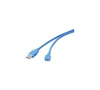 Câble USB USB 3.2 Gen1 (USB 3.0) USB-A mâle, USB-Micro-B 3.0 mâle 0.30 m bleu contacts dorés RF-4264533