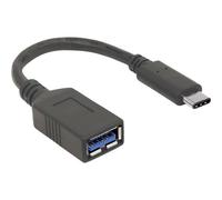 Câble Usb Usb 3.2 Gen1 (usb 3.0) Usb-c Mâle, Usb-a Femelle 0.15 M Noir Connecteur Utilisable Des Deux Cotés 355285 R213011 - Manhattan