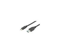 Câble USB USB 3.2 Gen1 (USB 3.0) USB-C mâle, USB-A mâle 1.00 m noir blindage double AK-300146-010-S