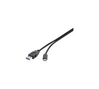 Câble USB USB 3.2 Gen2 (USB 3.1 Gen2) USB-A mâle, USB-C mâle 0.15 m noir contacts dorés RF-3241264