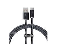Câble USB / USB-C 1m 100W Charge et Transfert Fast Charging en Nylon Tressé Noir