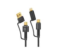Câble USB + USB-C 60W pour iPhone et iPad, Aramid Gris 1,5m