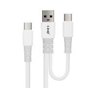 LinQ Câble USB / USB-C vers USB-C 60W Charge et Synchro Longueur 1,2m Blanc