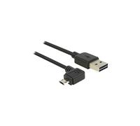 Câble DeLOCK 83853 USB 2.0 A vers Micro-USB B 2m Noir, contacts plaqués or, AWG 24/28, connecteurs mâle/mâle, diamètre 4.5mm