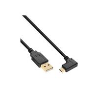 - Câble USB - USB (M) droit pour Micro-USB de type B (M) incliné - USB 2.0 - 2 m - noir