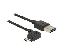 - Câble USB - USB (M) droit pour Micro-USB de type B (M) incliné - USB 2.0 - 3 m - connecteurs réversibles - noir