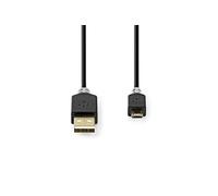 Nedis CCBW60500AT10 câble USB USB 2.0 1 m USB A Micro-USB B Anthracite