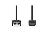 Nedis Câble USB 2.0 CCGB60500BK10 – USB A mâle vers Micro-B mâle – 1 m – Noir