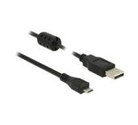 DeLOCK Câble USB 2.0 A vers Micro-USB B 3m, M/M, Noir, 480 Mbit/s, Contacts Nickel/Or, AWG 24/28, Double Blindage, Diamètre 4mm