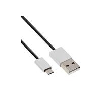 InLine Câble USB 31750I 5 m USB A vers Micro‑USB B USB 2.0 rond Aluminium Noir