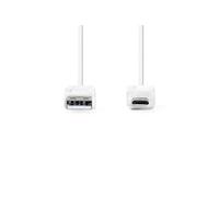 Nedis - Câble USB - USB (M) pour Micro-USB Type B (M) - USB 2.0 - 1 m - plat - blanc