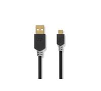 - Câble USB - USB (M) pour Micro-USB Type B (M) - USB 2.0 - 3 m - moulé - anthracite