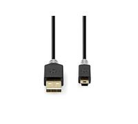 Nedis - Câble USB - USB (M) pour mini USB type B (M) - USB 2.0 - 2 m - moulé - anthracite