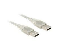 DeLOCK 83889 Câble USB 2.0 A-A 2m Transparent - USB Type A Mâle vers USB Type A Mâle - Transfert 480 Mbit/s - AWG 28/24