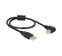 - Câble USB - USB (M) pour USB type B (M) - USB 2.0 - 50 cm - connecteur à 90 ° - noir