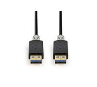 - Câble USB - USB type A (M) pour USB type A (M) - USB 3.0 - 2 m - moulé, rond - anthracite
