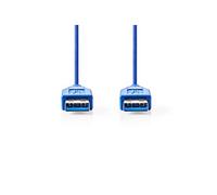 - Câble USB - USB type A (M) pour USB type A (M) - USB 3.0 - 2 m - rond - bleu