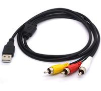 Câble USB vers 3 RCA, USB mâle vers 3 RCA mâles, câble répartiteur Caméscope Audio Vidéo AV Composite Extension Code pour Mac PC TV Convertisseur M/M 1,5 m