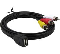Câble Usb Vers 3Rca, Usb 2.0 Femelle Type A Vers 3 Prises Rca Mâle, Câble Adaptateur Audio Vidéo Av Composite Pour Tv/Mac/Pc, 1,5 M