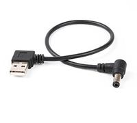 Câble USB vers barillet USB vers 5,5 mm/2,1 mm coudé 5 V DC (coudé à gauche)