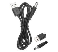 Câble USB vers DC 3A 5V 5.5x2.1mm pour charge (1m, noir)