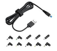 Câble USB vers DC d'alimentation 5V Connecteur 5.5 * 2.1mm | 10 Convertisseurs 2,5*0,7/3,5*1,35/3,0*1.1/4,0*1,7/5,5*2,5/Type-C/Micro USB/Mini USB pour Routeur,Tablette,Appareil Photo