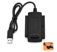 Câble USB vers IDE SATA, Adaptateur USB vers IDE SATA pour Disque Dur 2,5" 3,5" HDD SSD, Câble Convertisseur USB 2.0 vers SATA IDE pour Ordinateur Portable et PC, Lecteur CD DVD, Sauvegarde Données