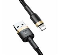 Câble USB vers Lightning - Baseus - Cafule - 1,5A - 1M - Nylon tressé - Or-noir