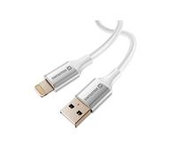 Câble USB vers Lightning Design Tressé Anti-nœud Swissten Blanc