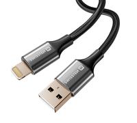 Câble USB vers Lightning Design Tressé Anti-nœud Swissten Noir