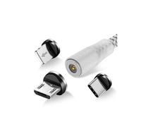 Câble USB vers Lightning, USB-C et Micro-USB Charge 2.4A 1m Argent