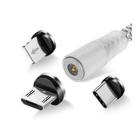 Câble USB vers Lightning, USB-C et Micro-USB Charge 2.4A 1m Argent
