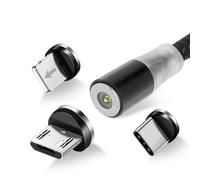 Câble Usb Vers Lightning, Usb-C Et Micro-Usb Charge 2.4a 1m - Noir