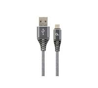 Gembird CC-USB2B-AMMBM-1M-WB2 câble USB USB 2.0 Micro-USB B USB A Gris, Blanc