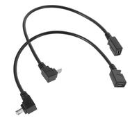Câble USB vers Micro USB Coudé 90° en Cuivre sans Oxygène 2 Pièces | Transfert de Données Rapide, du Risque de Casse, Noir, Format Angle Droit L