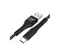 Câble USB vers USB-C 5A Charge Rapide Nylon Tressé Anti-nœud Noir