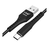 Câble USB vers USB-C 5A Charge Rapide Nylon Tressé Anti-nœud Noir