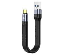 Câble USB vers USB C Court, Câble de Charge Rapide de 100W, 10Gbps USB3,1, Câble Souple Plat, pour Power Bank Samgung Galaxy Note 20 S8/S9/S10/S21/S22/S23 Z fold/Z Flip, Pixel 7,13cm