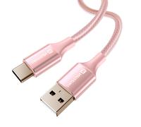 Câble USB vers USB-C Design Tressé Anti-noeud Swissten Rose