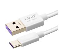 Câble USB vers USB type C Charge et Synchro SuperCharge 5A 1m LinQ Blanc