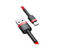 Câble USB vers USB Type C Charge & Synchro Charge Rapide 50cm - Rouge