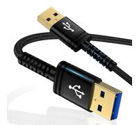 Câble USB vers USB, USB 2.0 A vers A mâle vers mâle à double extrémité de type A, cordon de transfert de données haute vitesse compatible avec les boîtiers de disque dur, KVM, lecteur DVD, TV